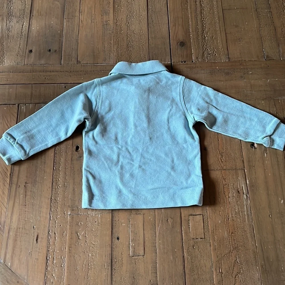 Burberry pale blue long sleeve polo shirt